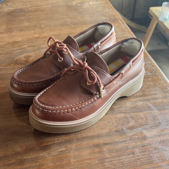 Sperry Brown Platform Shoes - Picture 1 of 6